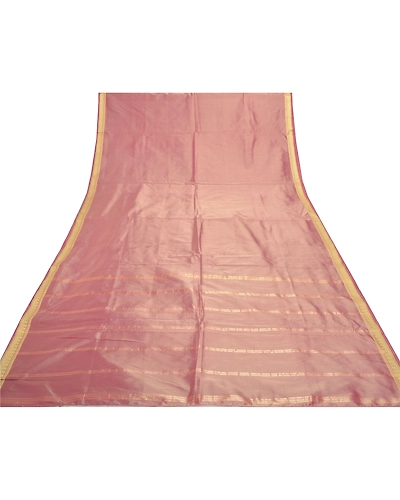 Sanskriti Vintage Pink Sarees Art Silk Woven Sari Premium Craft 5 Yard Fabric, PS-55913-Pink-Woven Work-Art (Artificial) Silk-8