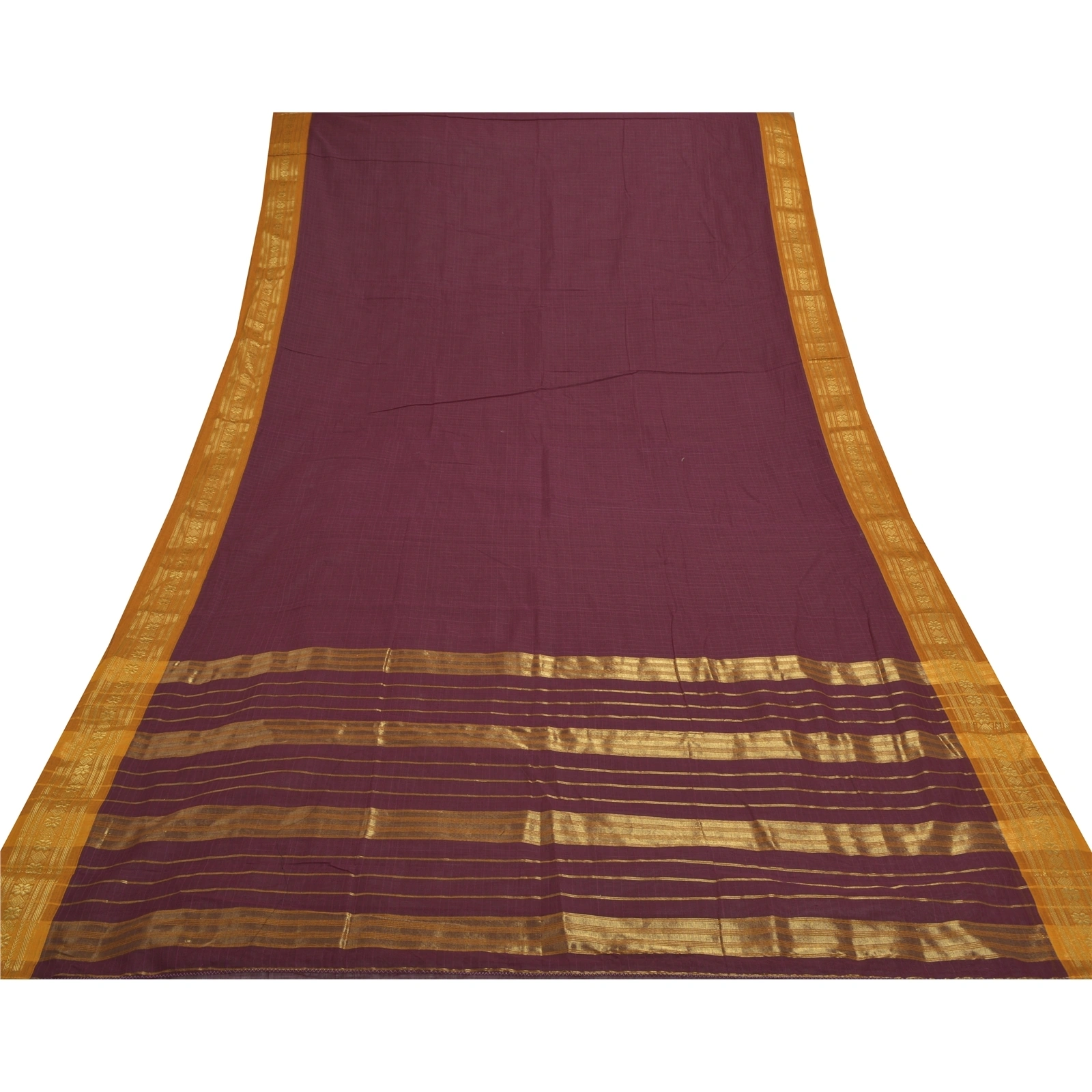 Sanskriti Vintage Purple Sarees Pure Cotton Woven Chettinad/Kandangi Sari Fabric, PS-56077-Purple-Woven Work-100% Pure Cotton-8