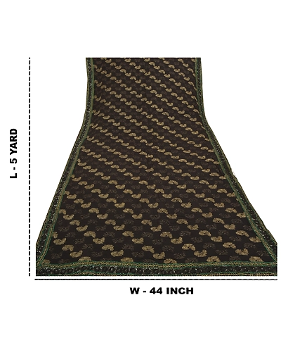 Sanskriti Vintage Black Saree Pure Georgette Silk Handmade Bollywood Sari Fabric, PS-56304-Black-Zari Work-100% Pure Georgette Silk-1
