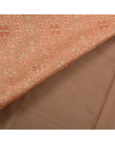 Sanskriti Vintage Brown Saree Art Silk Woven Premium Indian Sari Craft Fabric, PS-56305-Shade Of Brown-Woven Work-Art (Artificial) Silk-2