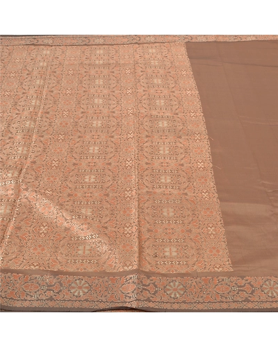 Sanskriti Vintage Brown Saree Art Silk Woven Premium Indian Sari Craft Fabric, PS-56305-Shade Of Brown-Woven Work-Art (Artificial) Silk-3