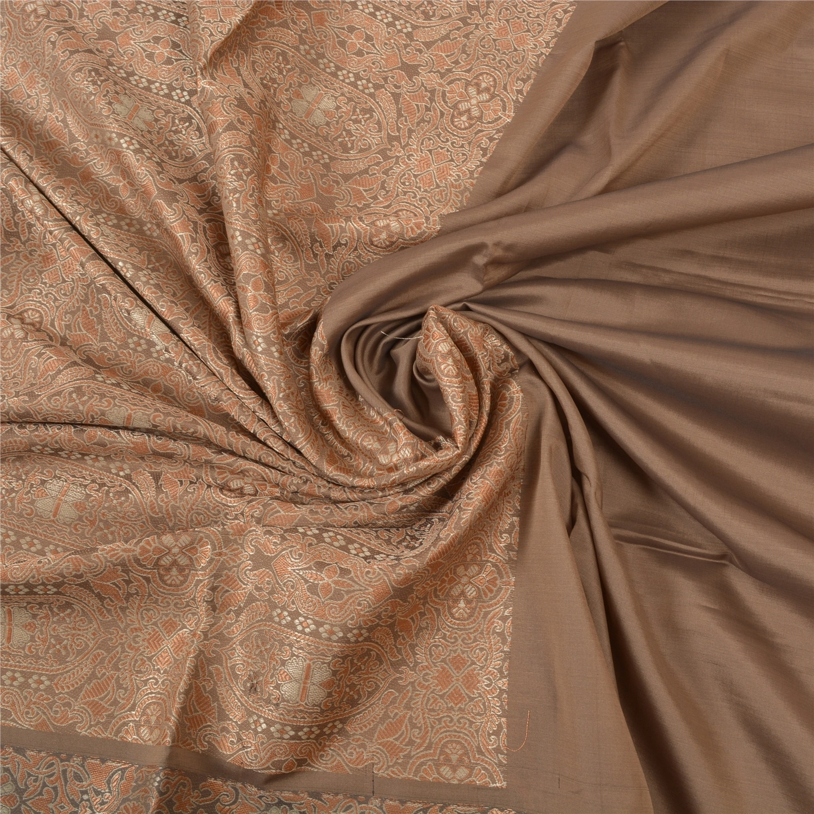 Sanskriti Vintage Brown Saree Art Silk Woven Premium Indian Sari Craft Fabric, PS-56305-Shade Of Brown-Woven Work-Art (Artificial) Silk-6