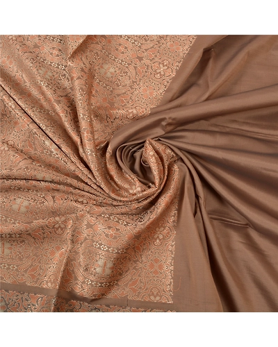 Sanskriti Vintage Brown Saree Art Silk Woven Premium Indian Sari Craft Fabric, PS-56305-Shade Of Brown-Woven Work-Art (Artificial) Silk-6