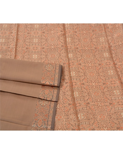 Sanskriti Vintage Brown Saree Art Silk Woven Premium Indian Sari Craft Fabric, PS-56305-Shade Of Brown-Woven Work-Art (Artificial) Silk-7