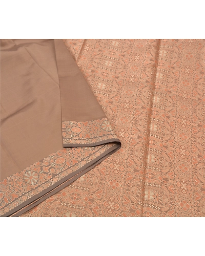 Sanskriti Vintage Brown Saree Art Silk Woven Premium Indian Sari Craft Fabric, PS-56305-Shade Of Brown-Woven Work-Art (Artificial) Silk-9
