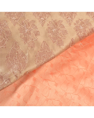 Sanskriti Vintage Orange Sarees Art Silk Hand Beaded Woven Sari Premium Fabric, PS-56510-Mauve &amp; Orange-Beaded Work-Art (Artificial) Silk-2