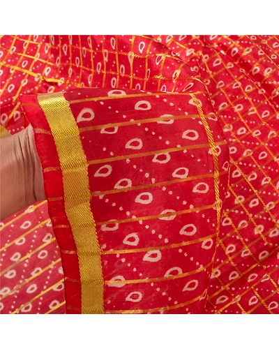 Sanskriti Vintage Red Sarees 100% Pure Silk Woven Printed Premium Sari Fabric, PS-56512-Red-Printed Work-100% Pure Silk-4