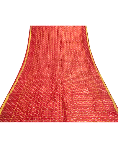Sanskriti Vintage Red Sarees 100% Pure Silk Woven Printed Premium Sari Fabric, PS-56512-Red-Printed Work-100% Pure Silk-8