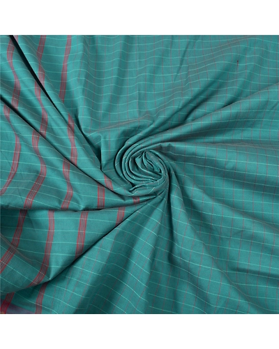 Sanskriti Vintage Grey Sarees Blend Cotton Woven Chettinad Sari Zari Fabric, PS-56648-Green-Woven Work-Blend Cotton-6