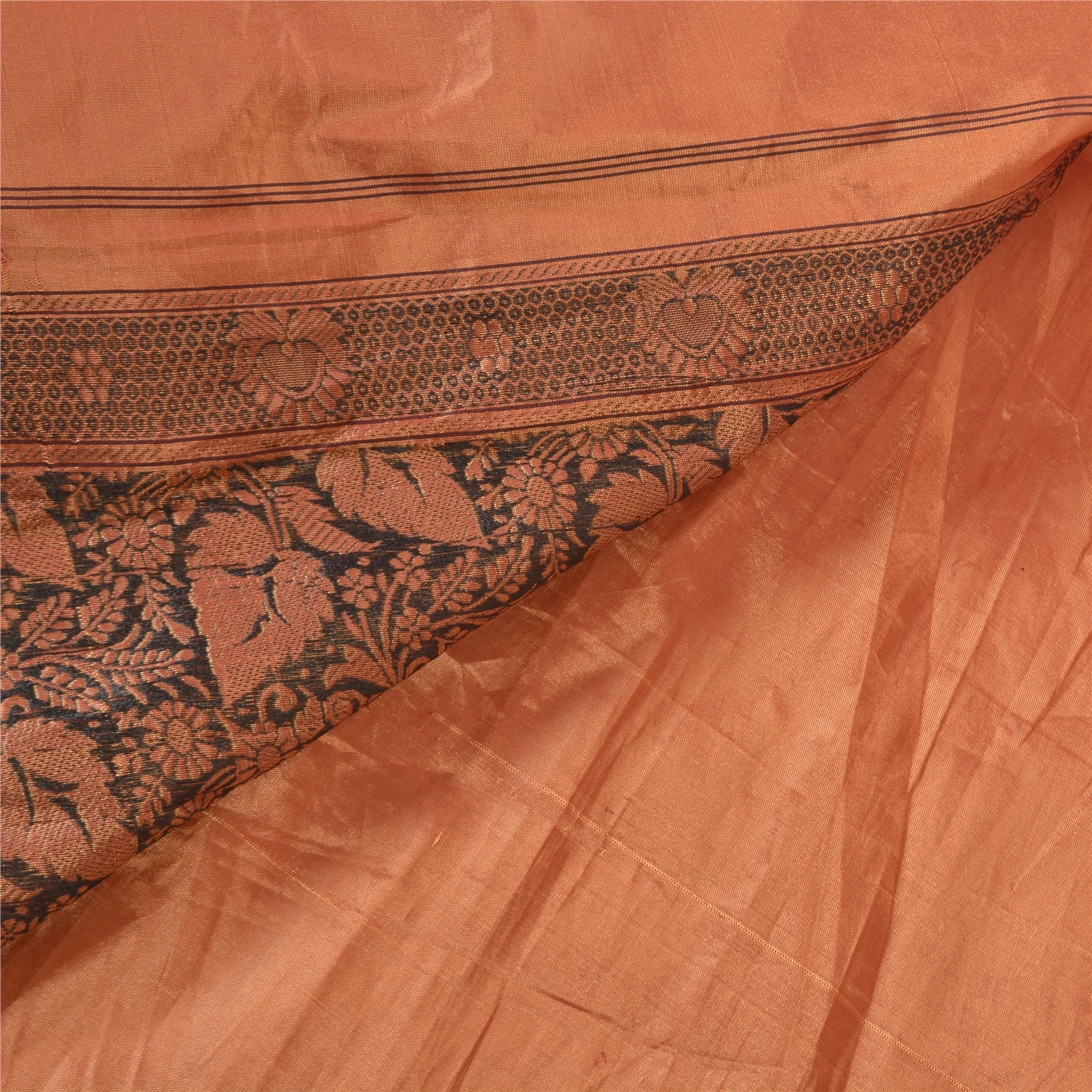 Sanskriti Vintage Copper Indian Sarees Art Silk Woven Sari Premium 5 Yard Fabric, PS-56779-Shade Of Copper-Woven Work-Art (Artificial) Silk-2