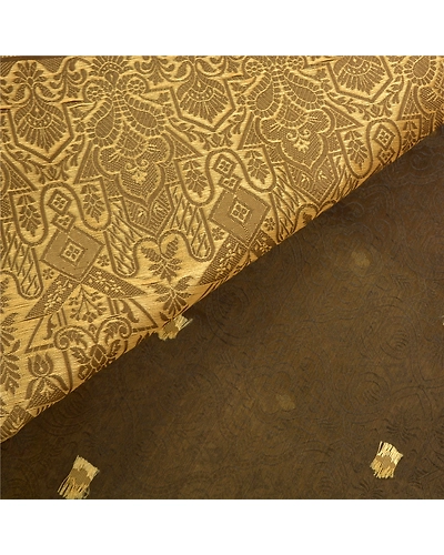 Sanskriti Vintage Heena- Green Sarees Blend Silk Hand-Woven Sari Premium Fabric, PS-56784-Heena Green-Hand- Woven Work-Blend Silk-2