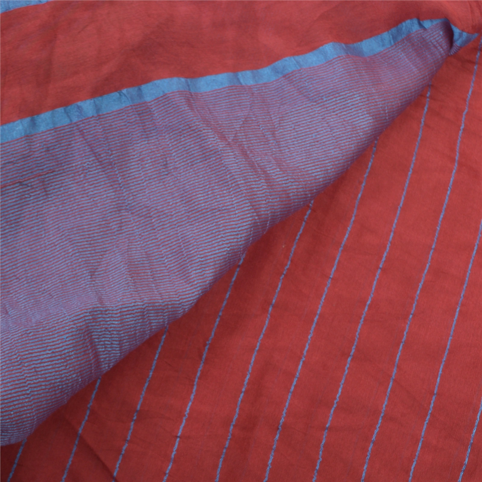 Sanskriti Vintage Sarees Cotton Hand-Woven Chettinad/Kandangi Sari 5 Yard Fabric, PS-56836-Dark Red-Woven Work-Cotton-2