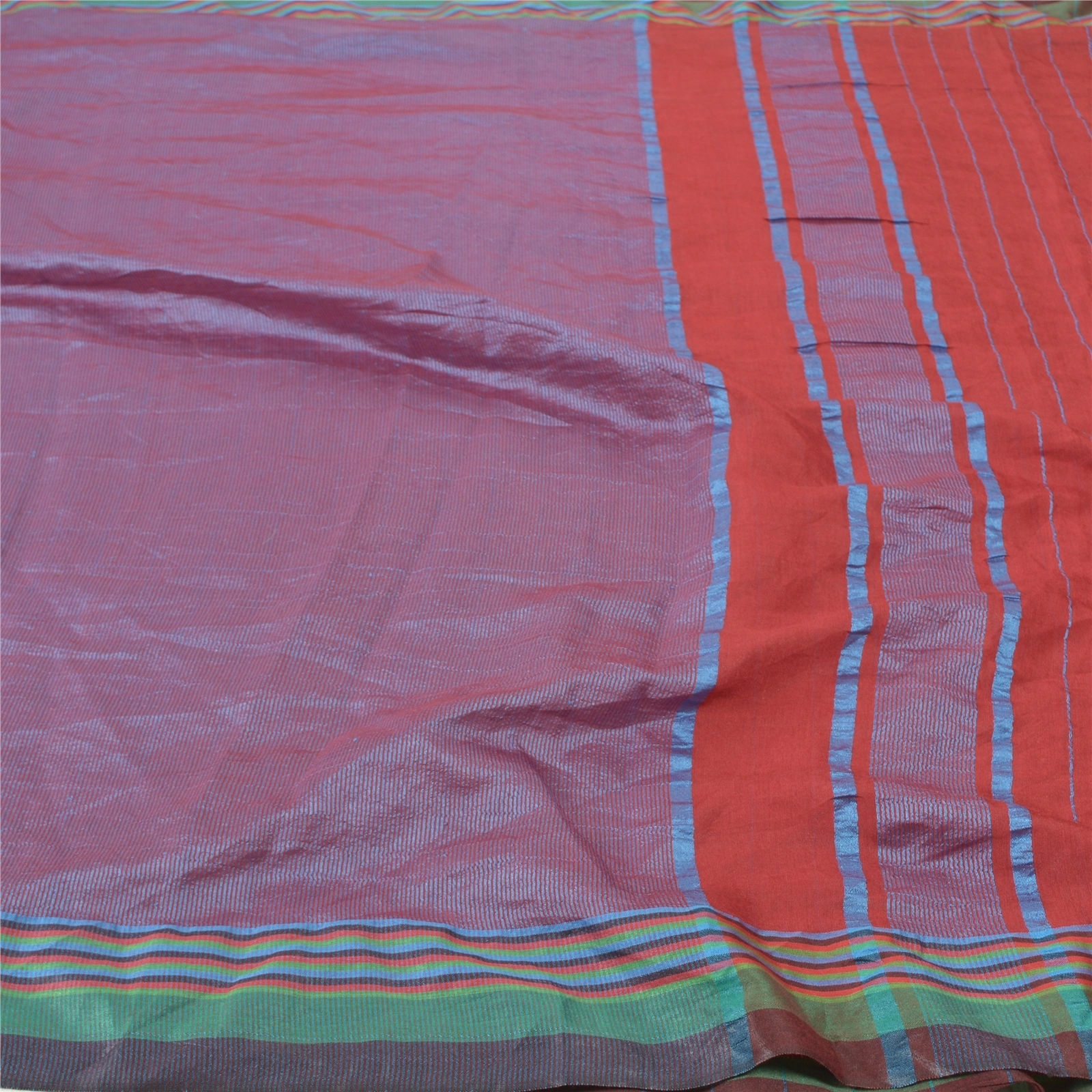 Sanskriti Vintage Sarees Cotton Hand-Woven Chettinad/Kandangi Sari 5 Yard Fabric, PS-56836-Dark Red-Woven Work-Cotton-3