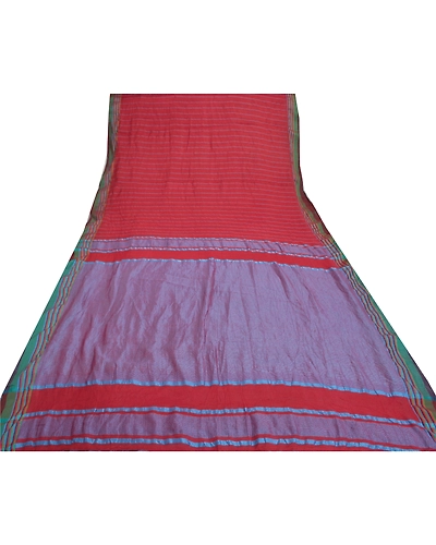 Sanskriti Vintage Sarees Cotton Hand-Woven Chettinad/Kandangi Sari 5 Yard Fabric, PS-56836-Dark Red-Woven Work-Cotton-8