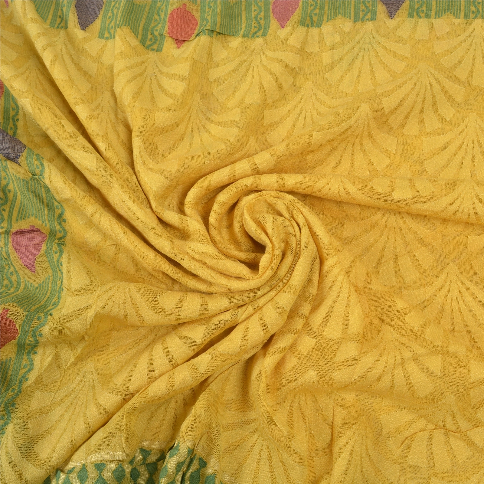 Sanskriti Vintage Yellow Sarees 100% Pure Silk Hand-Woven Fabric Premium Sari, PS-56863-Yellow-Hand-Woven Work-100% Pure Silk-6