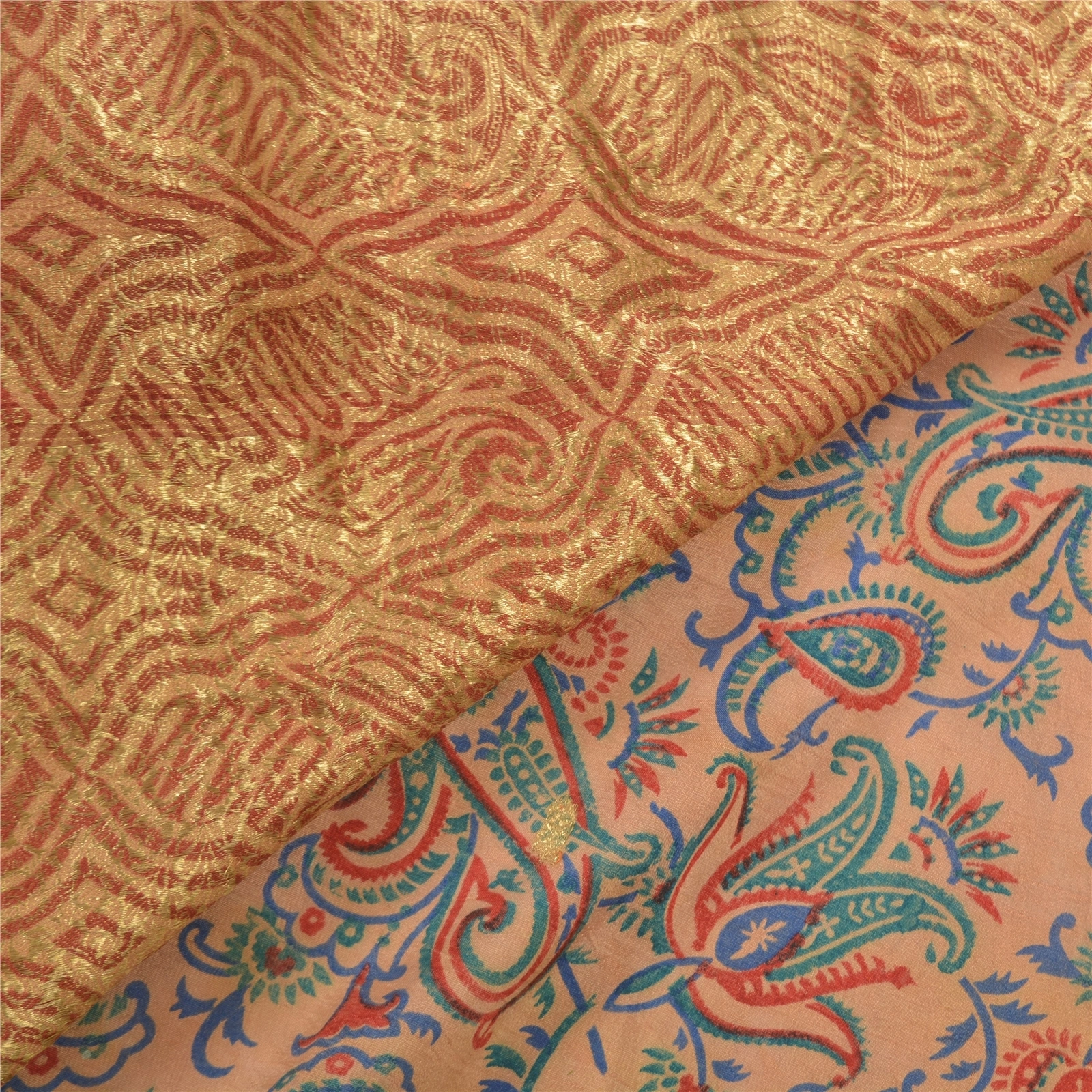 Sanskriti Vintage Beige Sarees 100% Pure Silk Woven Zari Sari Premium Fabric, PS-56997-Shade Of Beige-Hand- Woven Work-100% Pure Silk-2