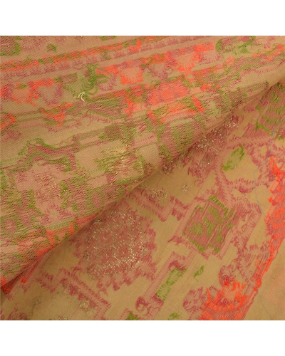 Sanskriti Vintage Beige Sarees Pure Silk Hand-Woven Tanchoi Sari Premium Fabric, PS-57019-Shade Of Beige-Hand- Woven Work-100% Pure Silk-2