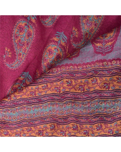 Sanskriti Vintage Purple Sarees Art Silk Hand Embroidered Premium Sari Fabric, PS-57072-Purple-Zari Work-Art (Artificial) Silk-2