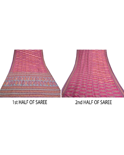 Sanskriti Vintage Purple Sarees Art Silk Hand Embroidered Premium Sari Fabric, PS-57072-Purple-Zari Work-Art (Artificial) Silk-5