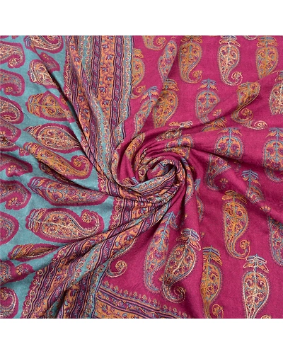 Sanskriti Vintage Purple Sarees Art Silk Hand Embroidered Premium Sari Fabric, PS-57072-Purple-Zari Work-Art (Artificial) Silk-6
