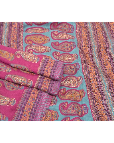 Sanskriti Vintage Purple Sarees Art Silk Hand Embroidered Premium Sari Fabric, PS-57072-Purple-Zari Work-Art (Artificial) Silk-7