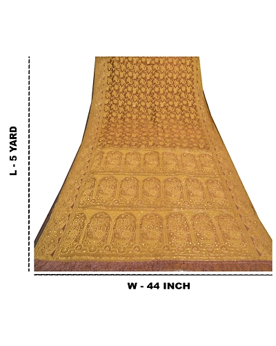 Sanskriti Vintage Green Sari Art Silk Hand Beaded Woven Cultural Sarees Fabric, PS-57088-Shade Of Green-Beaded Work-Art (Artificial) Silk-1