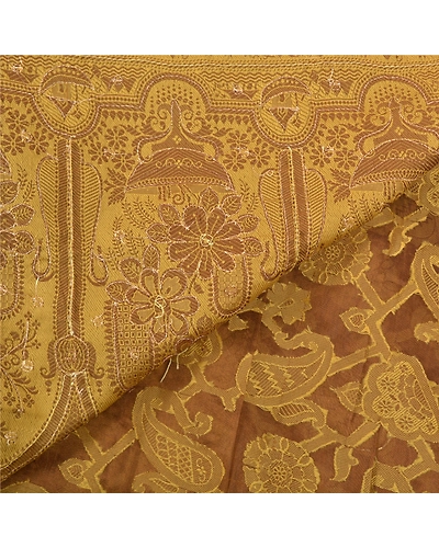 Sanskriti Vintage Green Sari Art Silk Hand Beaded Woven Cultural Sarees Fabric, PS-57088-Shade Of Green-Beaded Work-Art (Artificial) Silk-2