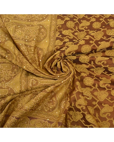 Sanskriti Vintage Green Sari Art Silk Hand Beaded Woven Cultural Sarees Fabric, PS-57088-Shade Of Green-Beaded Work-Art (Artificial) Silk-6