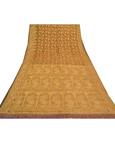 Sanskriti Vintage Green Sari Art Silk Hand Beaded Woven Cultural Sarees Fabric, PS-57088-Shade Of Green-Beaded Work-Art (Artificial) Silk-8