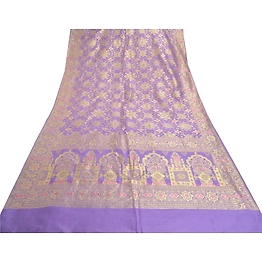 Sanskriti Vintage Purple Sarees Art Silk Hand-Woven Premium Sari 5 Yard Fabric, PS-57699