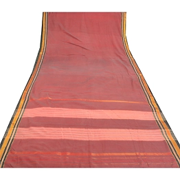 Sanskriti Vintage Indian Sarees Blend Cotton Woven Ilkal Premium Sari Fabric, PS-57392