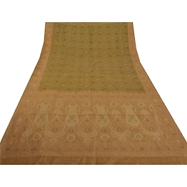 Sanskriti Vintage Sarees 100% Pure Silk Woven Green Fabric Premium Ethnic Sari, PS-49257