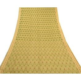 Sanskriti Vintage Green Sarees Art Silk Hand-Woven Premium Sari Craft Fabric, PS-57861