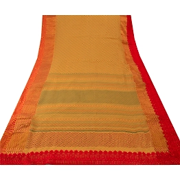 Sanskriti Vintage Sarees Cotton Embroidered Fabric Block Printed Kota 5 Yd Sari, PS-45588