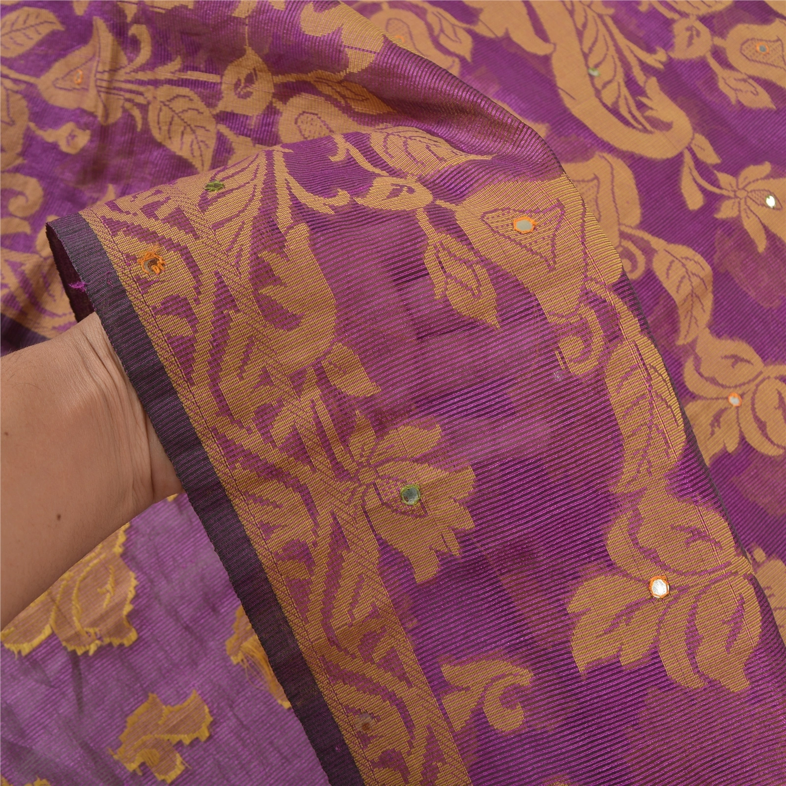 Sanskriti Vintage Purple Sarees Art Silk Hand-Woven Sari Fabric Stitched Blouse, PS-57096-Purple-Hand- Woven Work-Art (Artificial) Silk-4