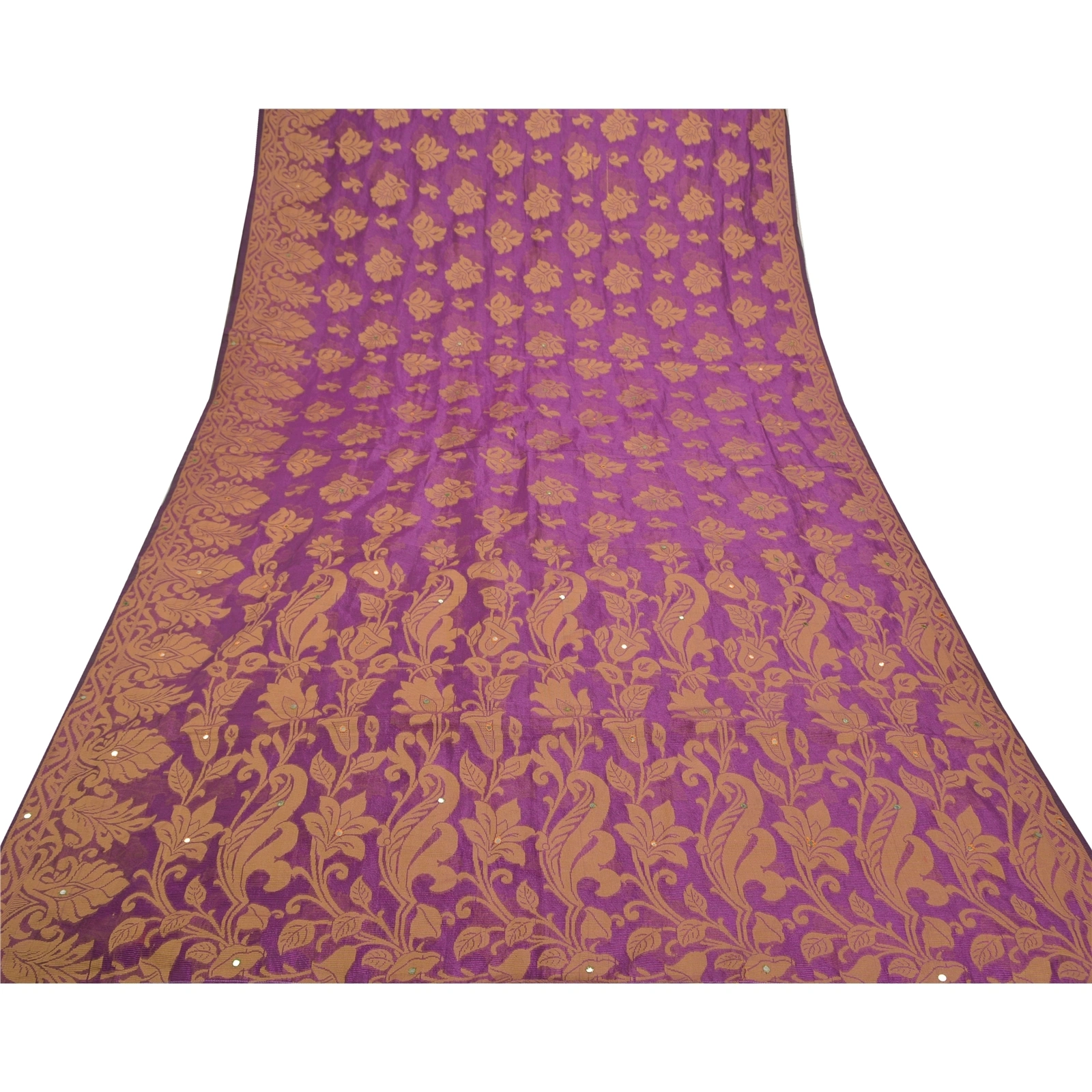 Sanskriti Vintage Purple Sarees Art Silk Hand-Woven Sari Fabric Stitched Blouse, PS-57096-Purple-Hand- Woven Work-Art (Artificial) Silk-9