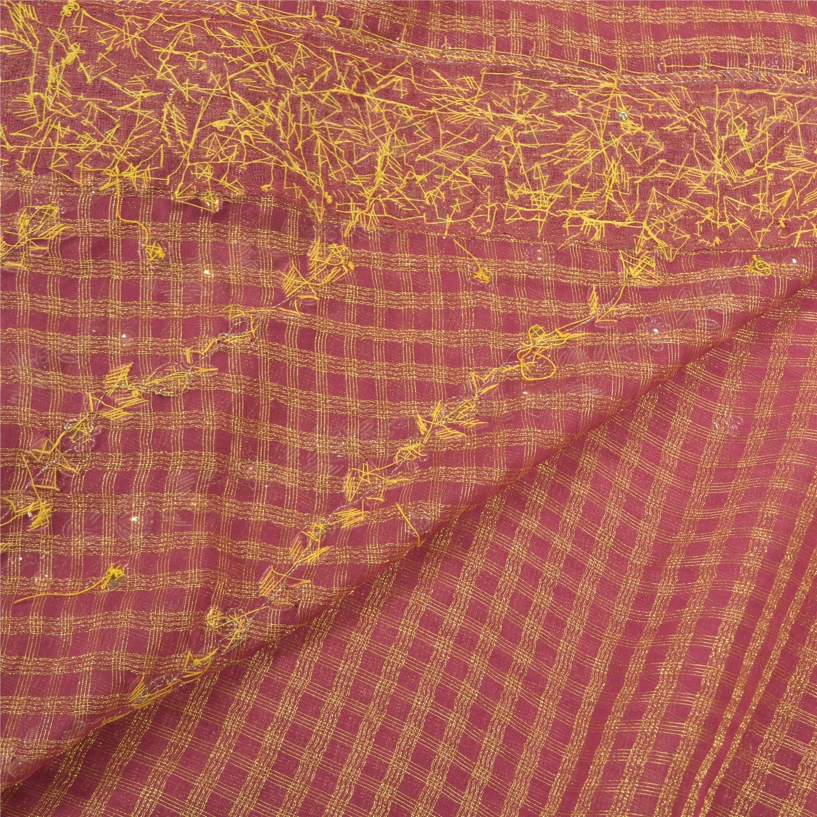 Sanskriti Vintage Pink Sarees Art Silk Hand Beaded Woven Sari Premium Fabric, PS-57129-Pink-Zardozi Work-Art (Artificial) Silk-3