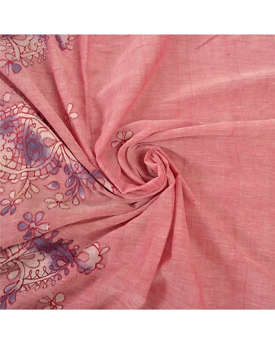 Sanskriti Vintage Pink Sarees Pure Cotton Embroidered Indian Sari Craft Fabric, PS-57172-Shade Of Pink-Thread Work-100% Pure Cotton-7