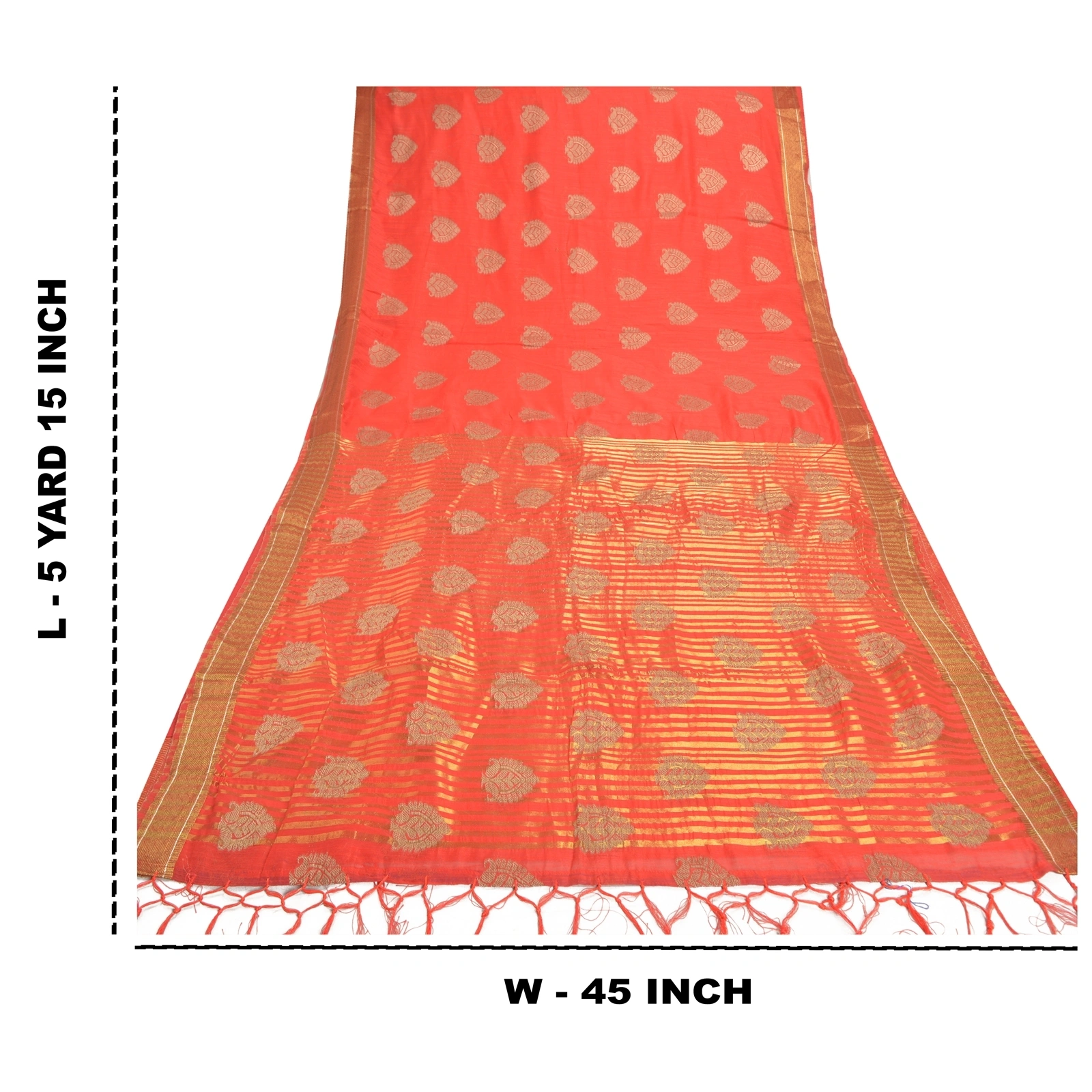 Sanskriti Vintage Red Sarees Art Silk Woven Premium Zari Sari 5 Yard Fabric, PS-57180-Red-Woven Work-Art (Artificial) Silk-1