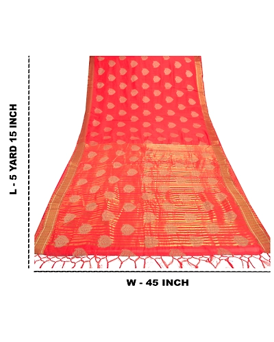 Sanskriti Vintage Red Sarees Art Silk Woven Premium Zari Sari 5 Yard Fabric, PS-57180-Red-Woven Work-Art (Artificial) Silk-1