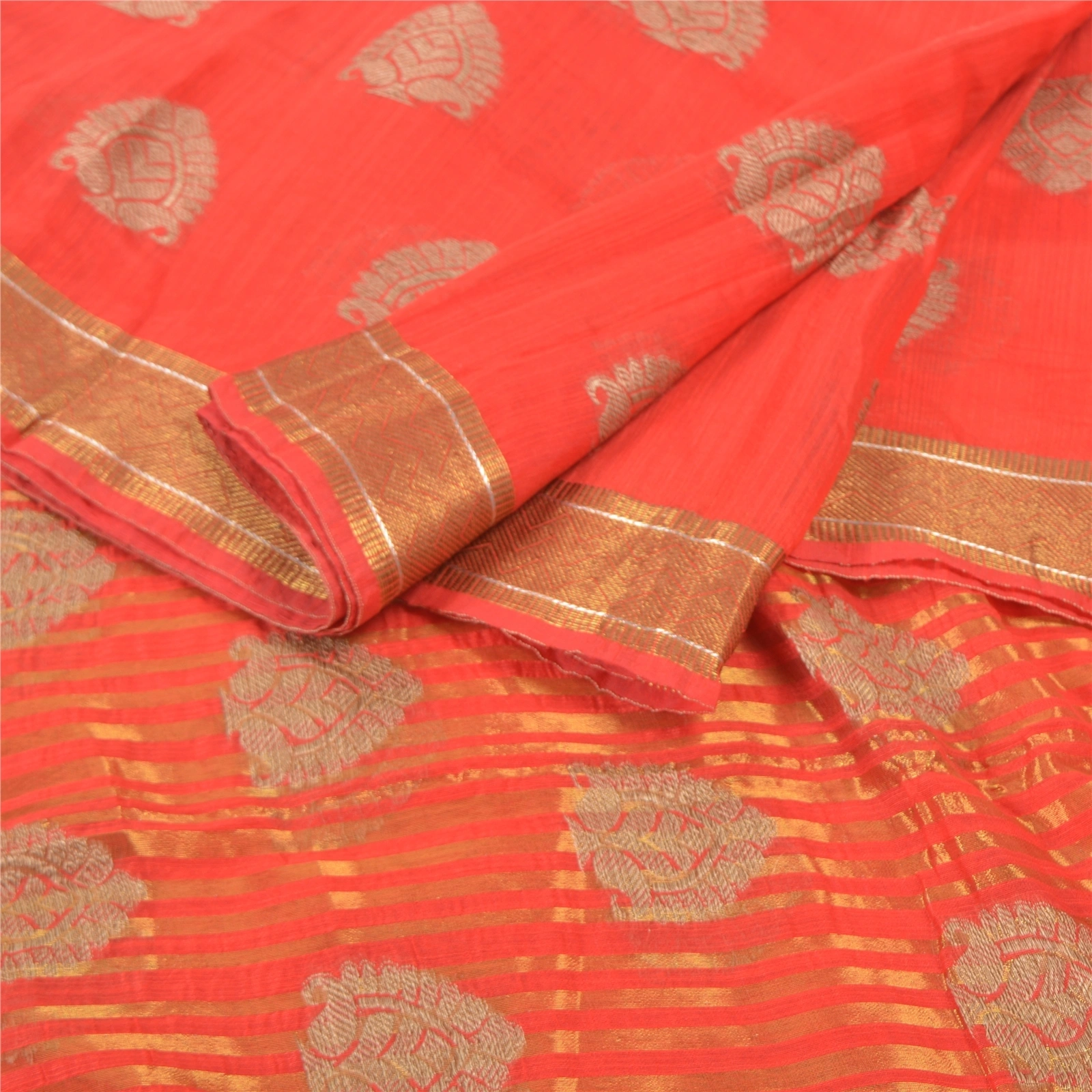 Sanskriti Vintage Red Sarees Art Silk Woven Premium Zari Sari 5 Yard Fabric, PS-57180-Red-Woven Work-Art (Artificial) Silk-2