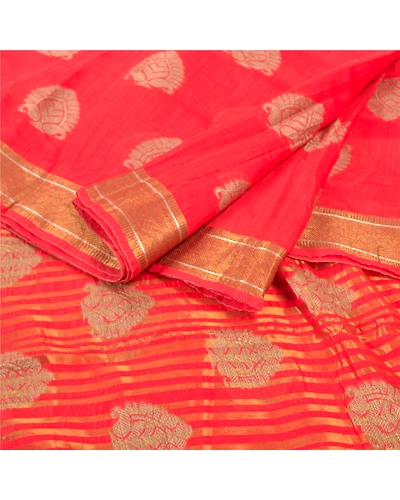 Sanskriti Vintage Red Sarees Art Silk Woven Premium Zari Sari 5 Yard Fabric, PS-57180-Red-Woven Work-Art (Artificial) Silk-2