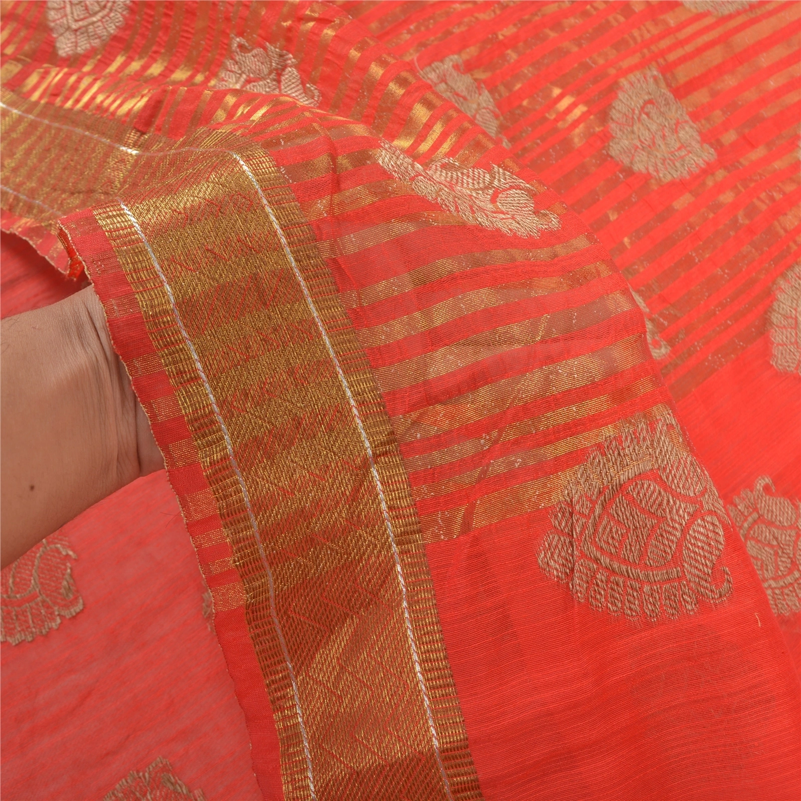 Sanskriti Vintage Red Sarees Art Silk Woven Premium Zari Sari 5 Yard Fabric, PS-57180-Red-Woven Work-Art (Artificial) Silk-5