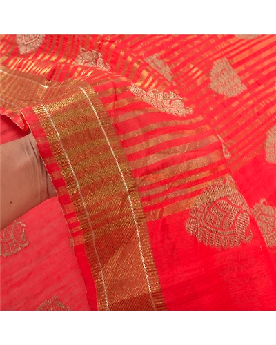 Sanskriti Vintage Red Sarees Art Silk Woven Premium Zari Sari 5 Yard Fabric, PS-57180-Red-Woven Work-Art (Artificial) Silk-5