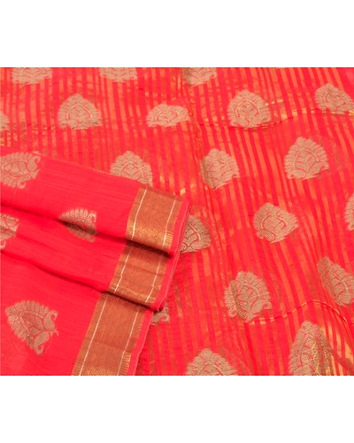 Sanskriti Vintage Red Sarees Art Silk Woven Premium Zari Sari 5 Yard Fabric, PS-57180-Red-Woven Work-Art (Artificial) Silk-8