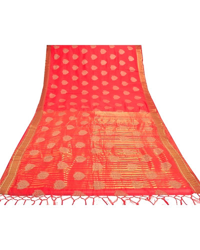 Sanskriti Vintage Red Sarees Art Silk Woven Premium Zari Sari 5 Yard Fabric, PS-57180-Red-Woven Work-Art (Artificial) Silk-9