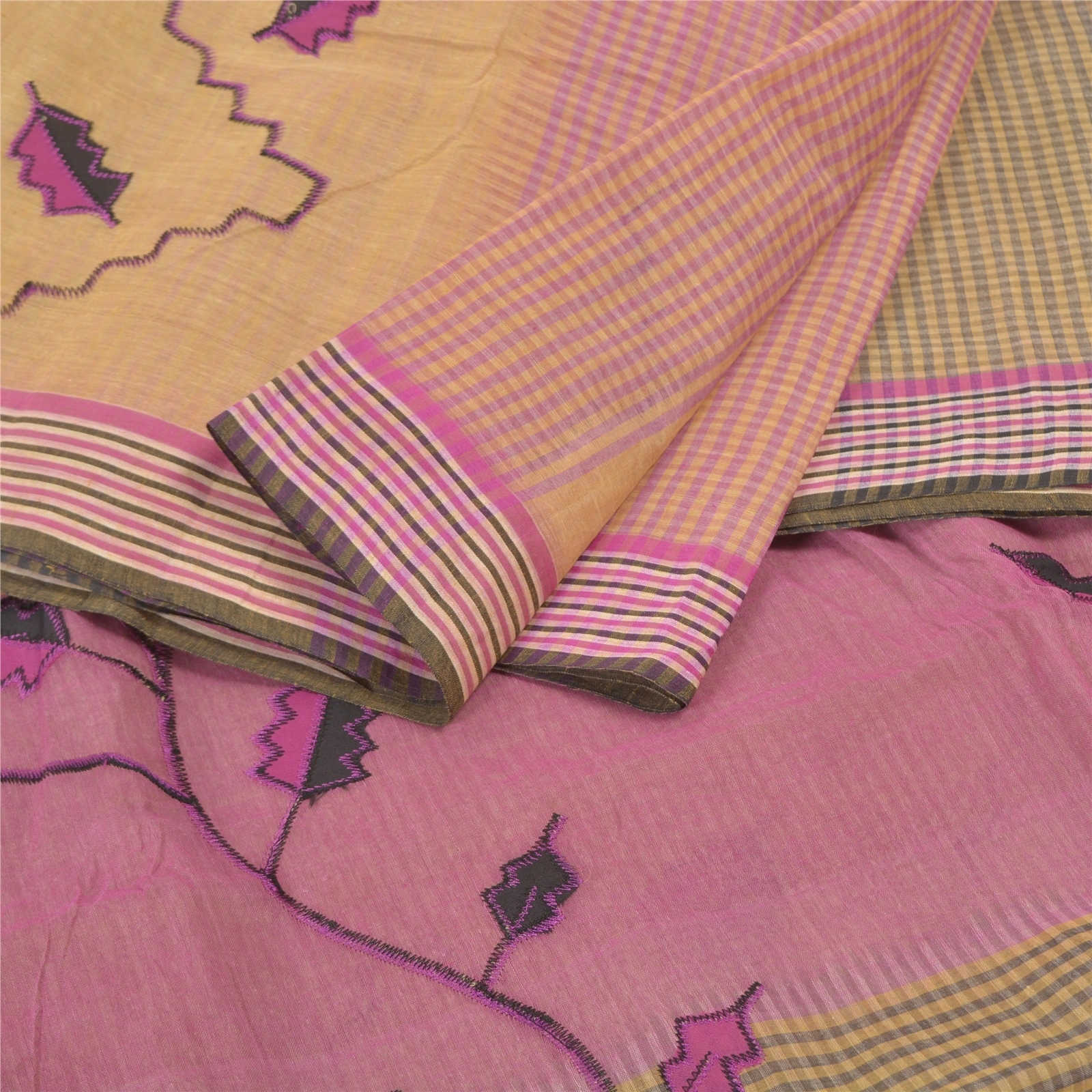 Sanskriti Vintage Purple Sarees Pure Cotton Woven Chettinad/Kandangi Sari Fabric, PS-57204-Purple-Woven Work-100% Pure Cotton-2