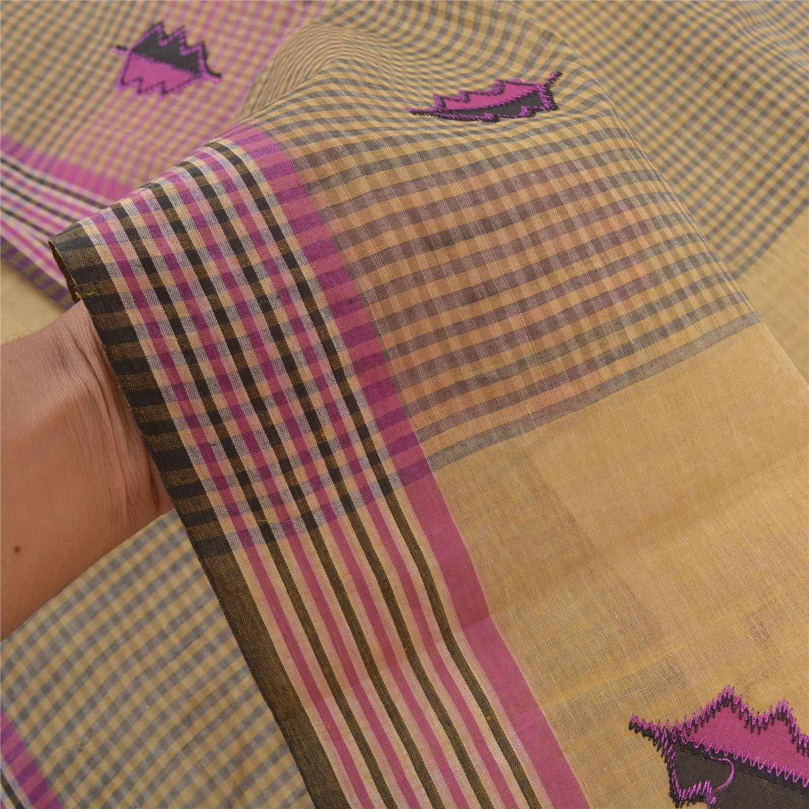 Sanskriti Vintage Purple Sarees Pure Cotton Woven Chettinad/Kandangi Sari Fabric, PS-57204-Purple-Woven Work-100% Pure Cotton-5