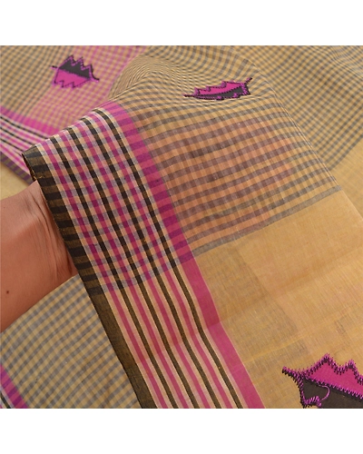 Sanskriti Vintage Purple Sarees Pure Cotton Woven Chettinad/Kandangi Sari Fabric, PS-57204-Purple-Woven Work-100% Pure Cotton-5