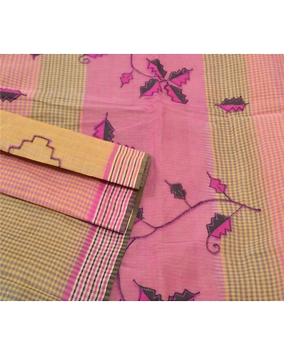 Sanskriti Vintage Purple Sarees Pure Cotton Woven Chettinad/Kandangi Sari Fabric, PS-57204-Purple-Woven Work-100% Pure Cotton-8